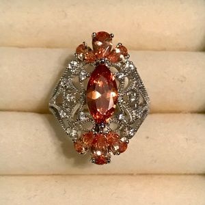 MARQUISE PADPARADSCHA SAPPHIRE➕WHITE TOPAZ RING